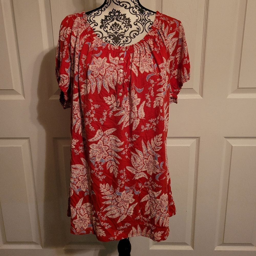 Chaps rep‎ floral woman's 1X top